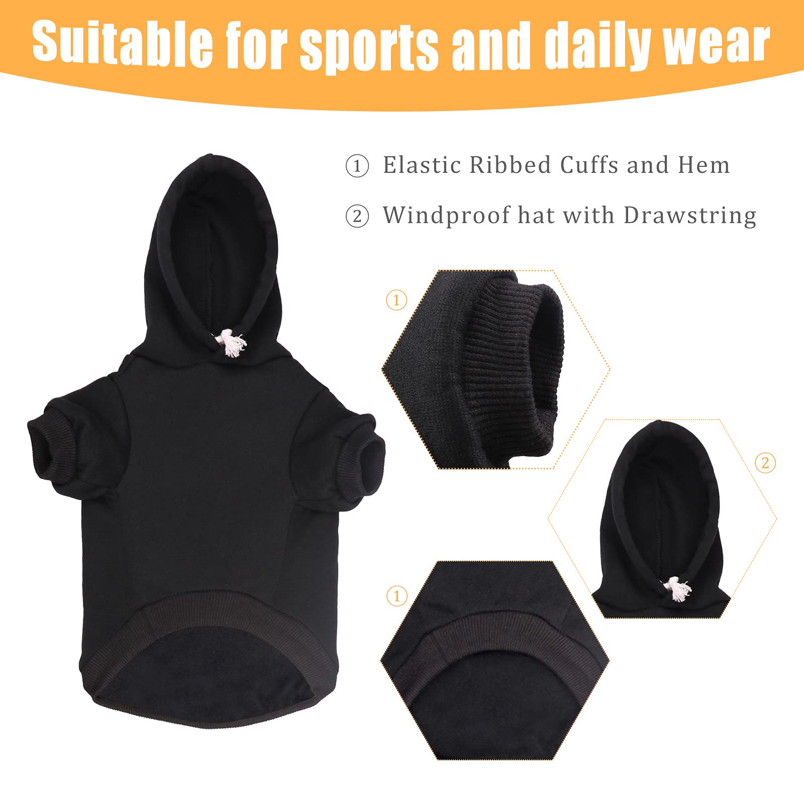 Uteuvili sudadera con puños elásticos, mantiene calor sin restringir movimientos.