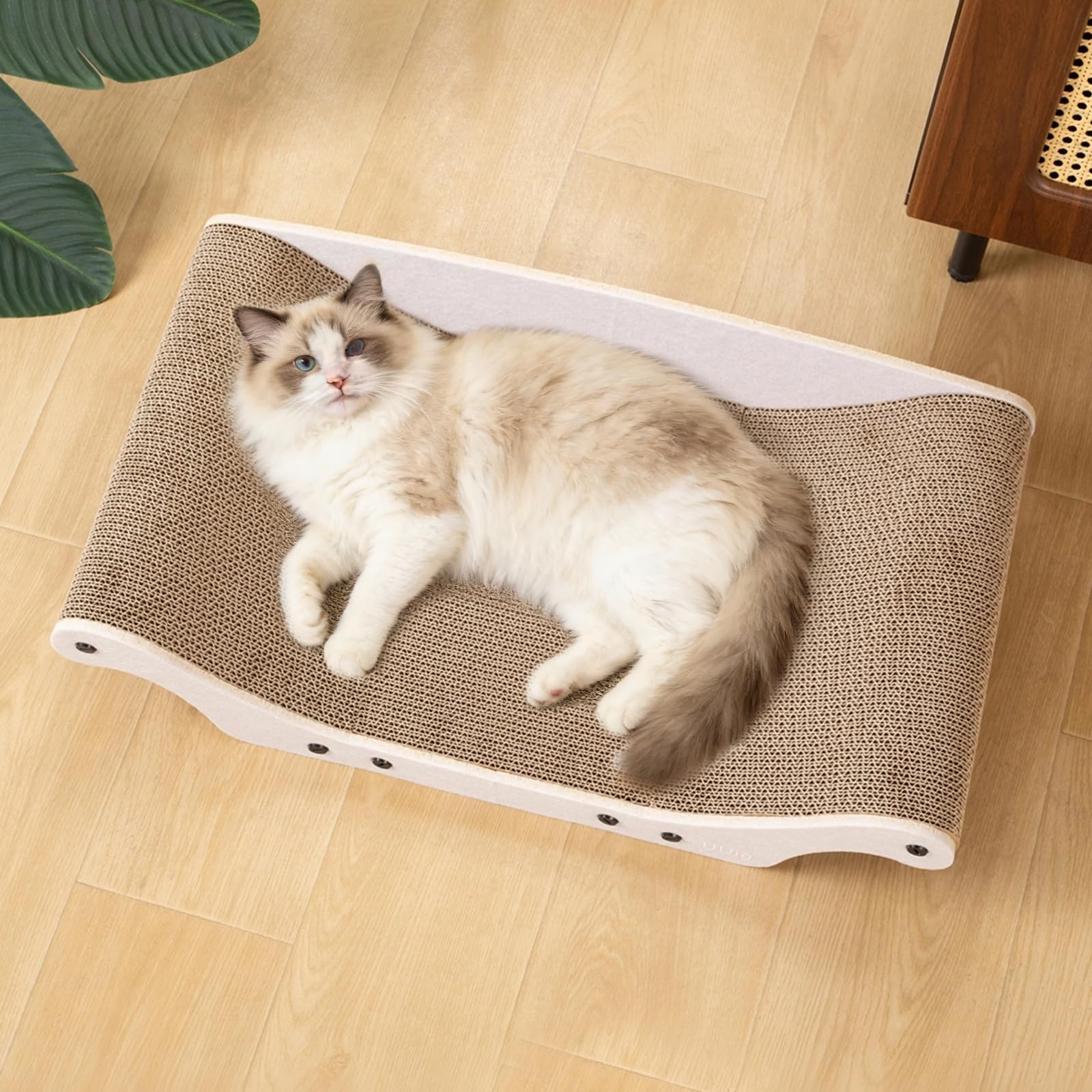 UUig Gato Rascador Cama Cartón 25 pulgadas ofrece descanso cómodo y juego para tu felino