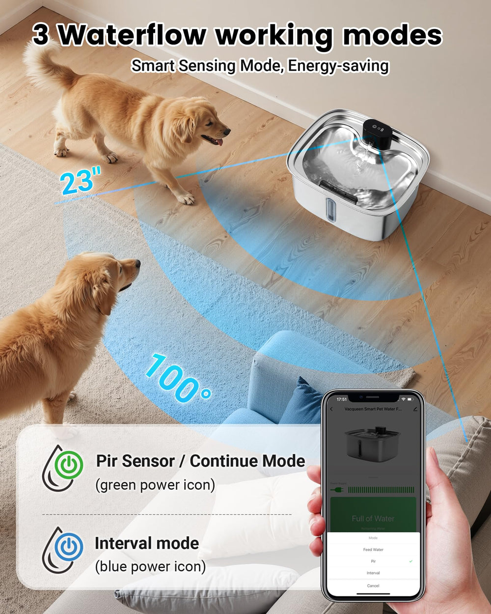 Vacqueen bebedero-filtro-5-etapas, agua más limpia para perros y gatos.