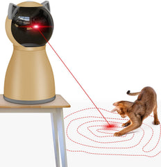 Valonii láser para gatos interactivo en acción, ideal para juego diario en interiores.