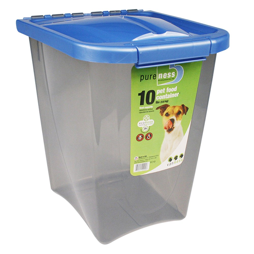 Van Ness contenedor de alimentos para mascotas de 50 lb con sello Fresh-tite y ruedas.
