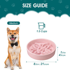 Vancasso tazón cerámico lento, capacidad 1,5 tazas para perros medianos