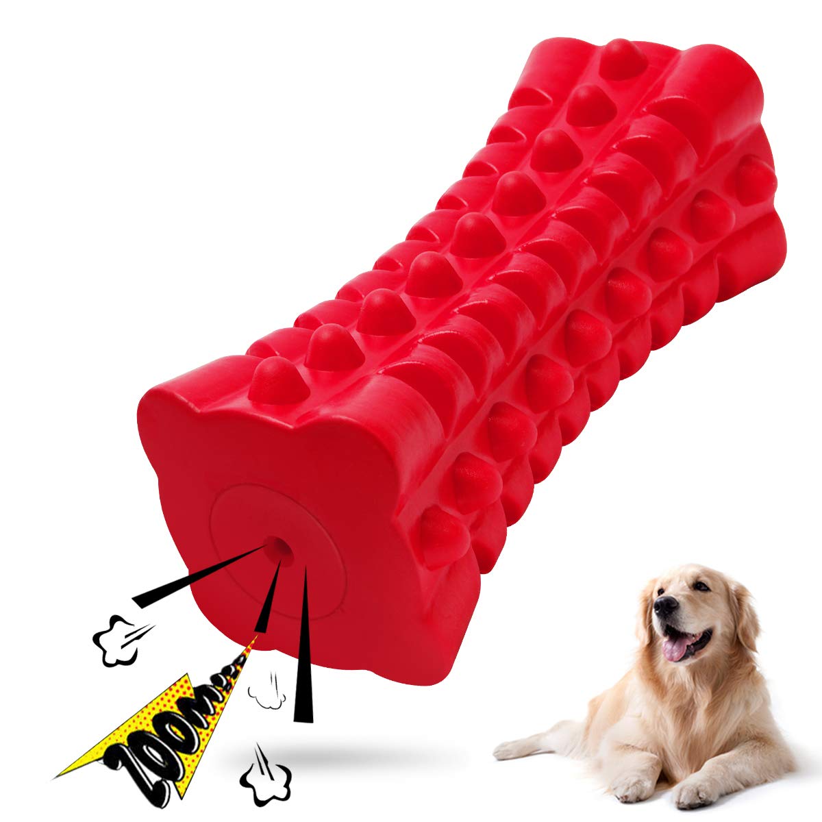 VANFINE Juguete indestructible con sonido para perros masticadores.