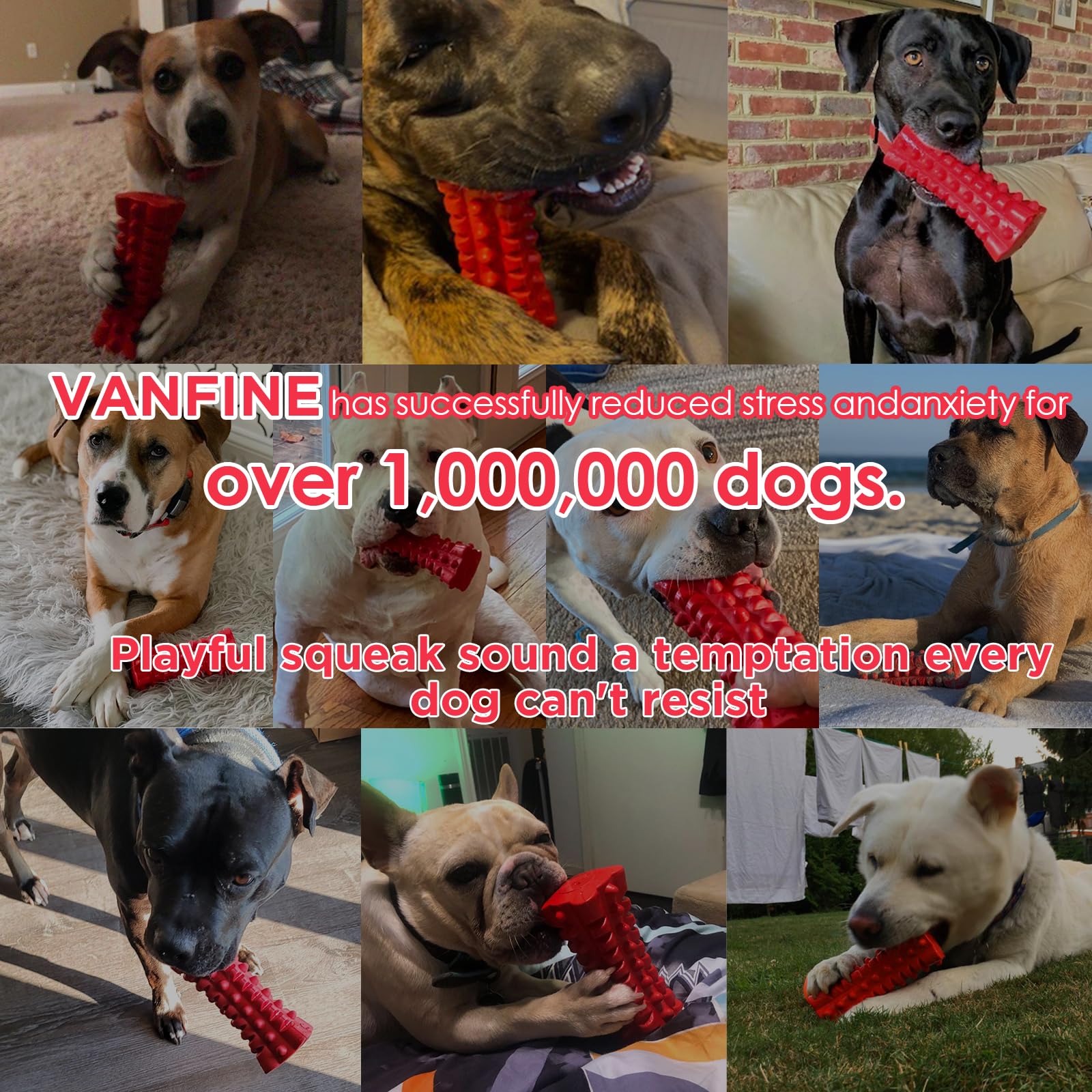 Juguete VANFINE masticable de material industrial para perros grandes.