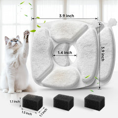 Kit VANVE para fuente de gatos, agua fresca constante