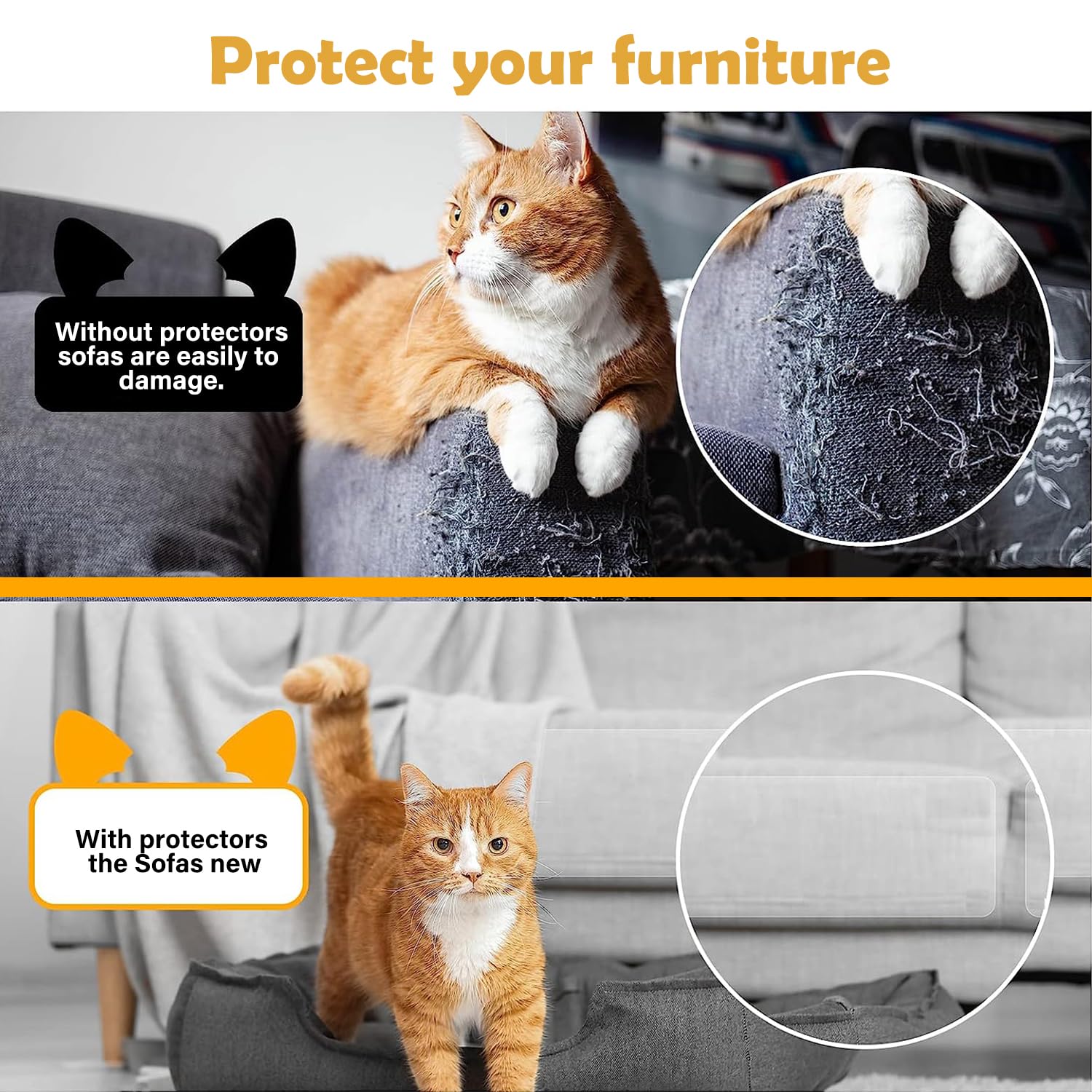 VCANIVR protector de puerta transparente protege la madera de arañazos
