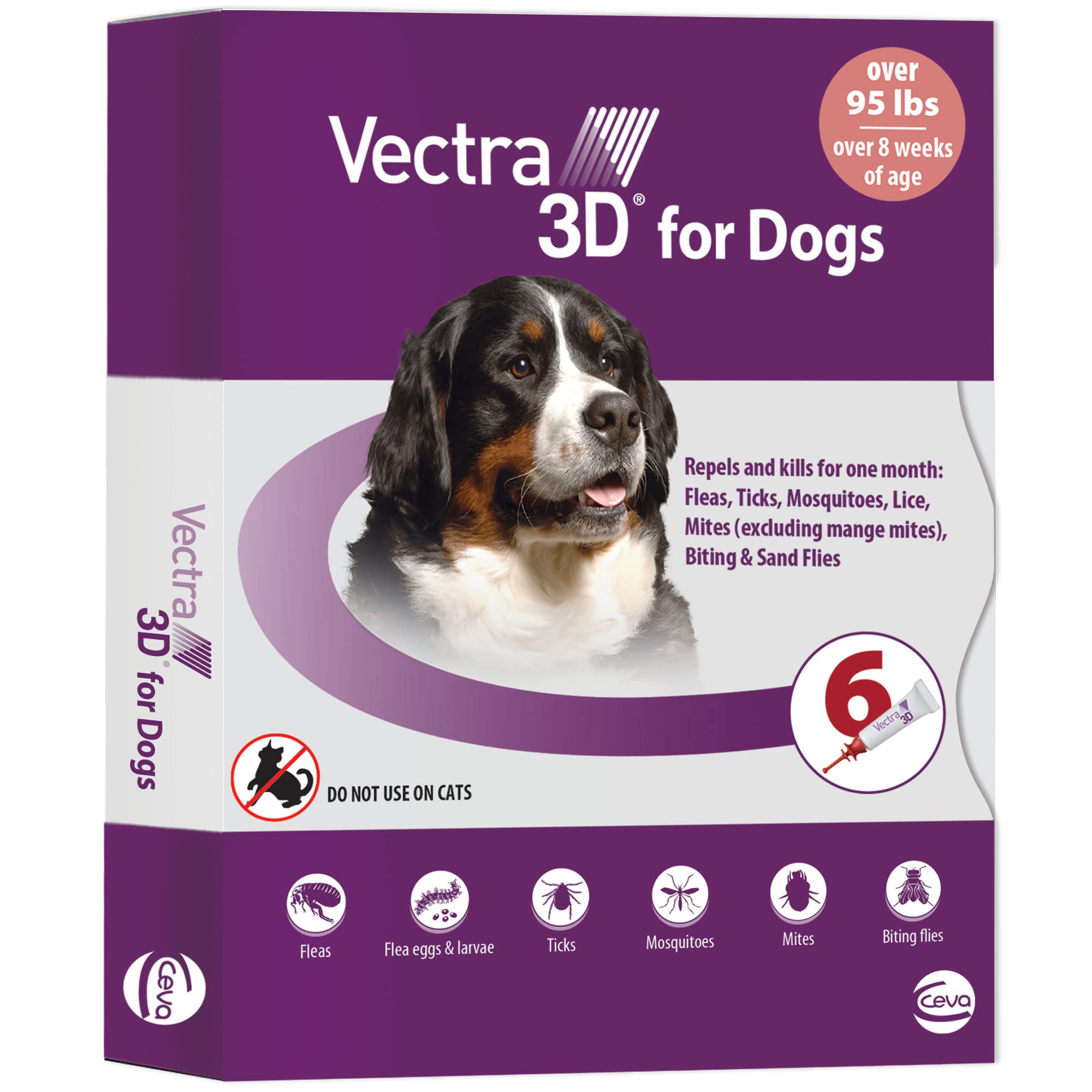 Vectra 3D: aplicación tópica extralarga para perros XXL, protección continua.