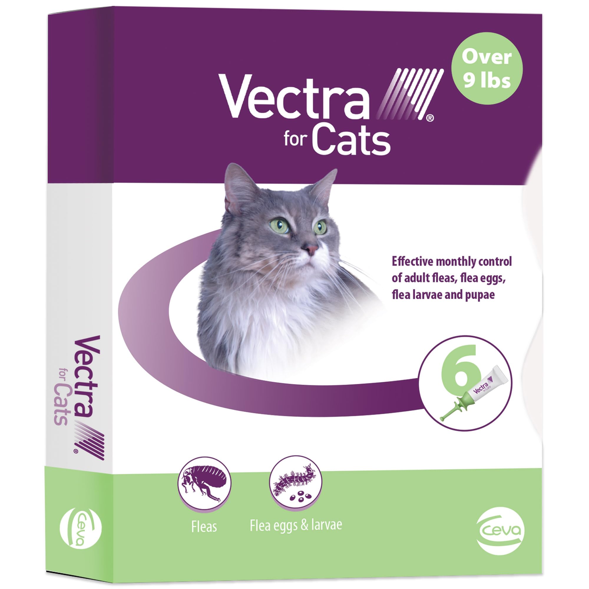Vectra Gatos Grandes, aplicación en piel con punta redondeada para uso fácil.