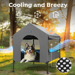 Veehoo cama elevada para perros con base estable para descanso seguro.