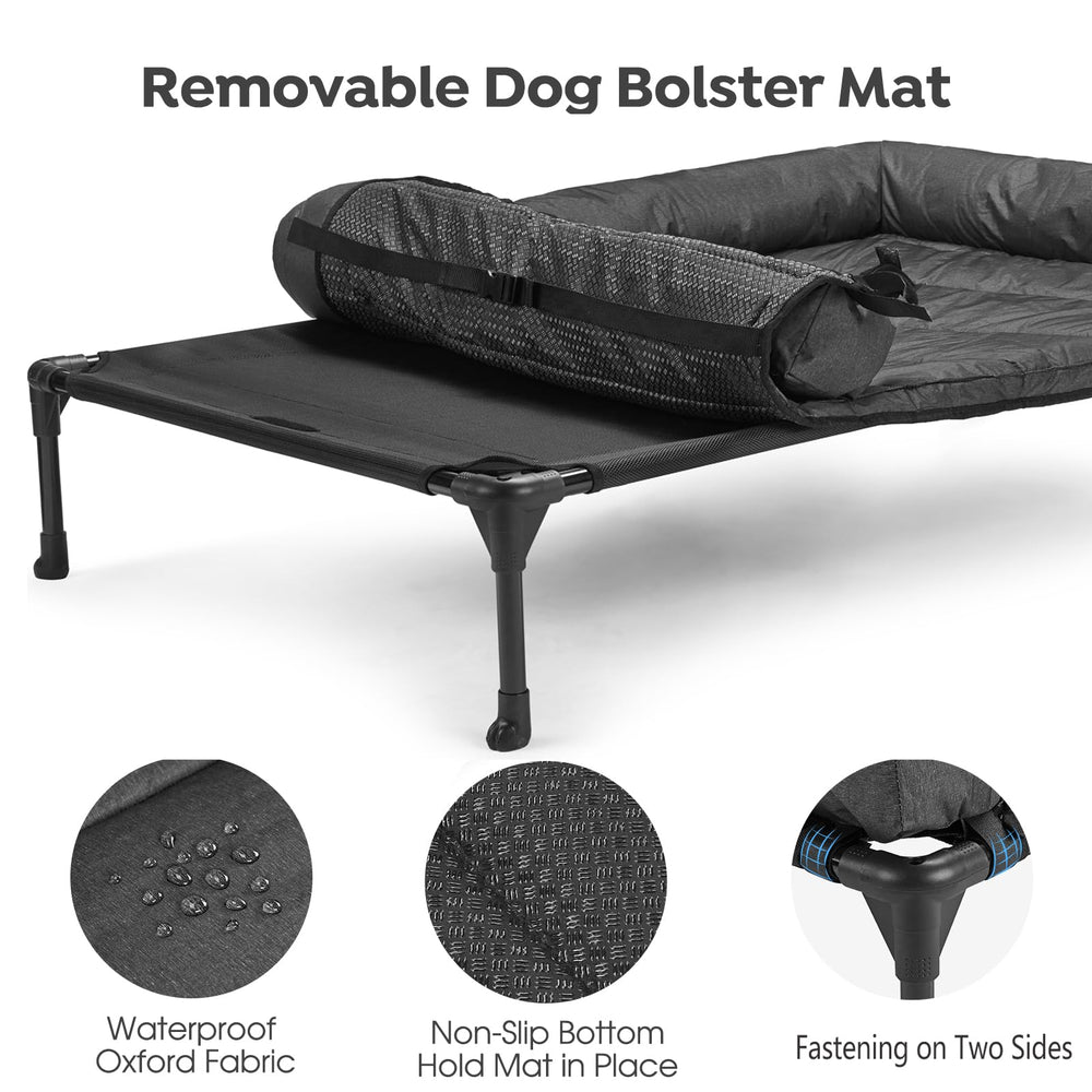 Cama elevada Veehoo con pies antideslizantes para mayor seguridad.