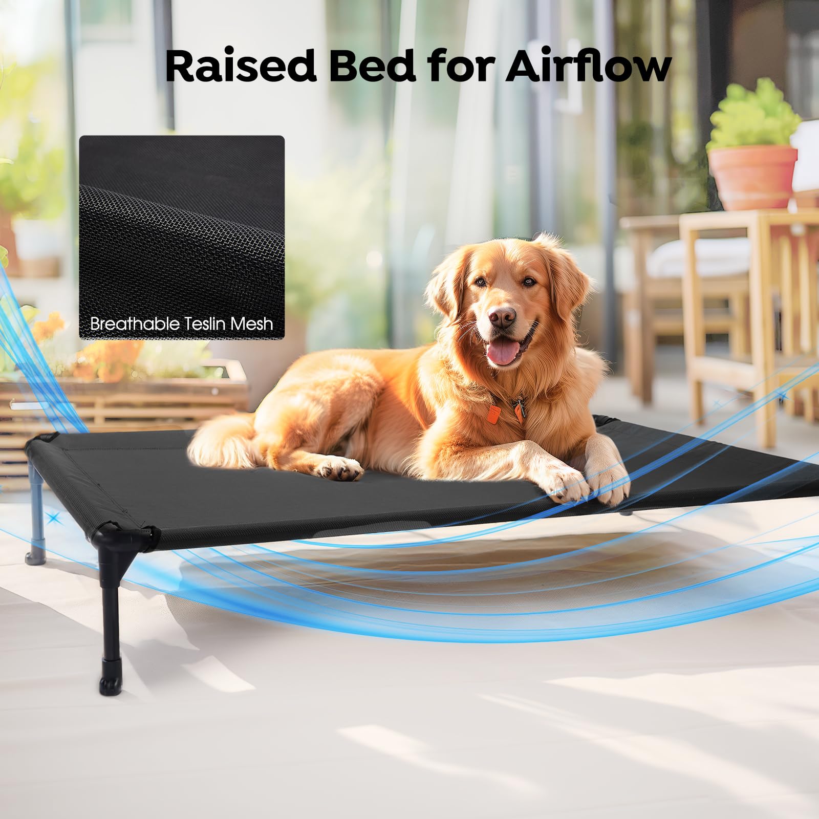 Cama elevada Veehoo adecuada para interior y exterior.
