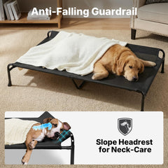Cama para perro Veehoo con cabezal doble para mayor soporte.