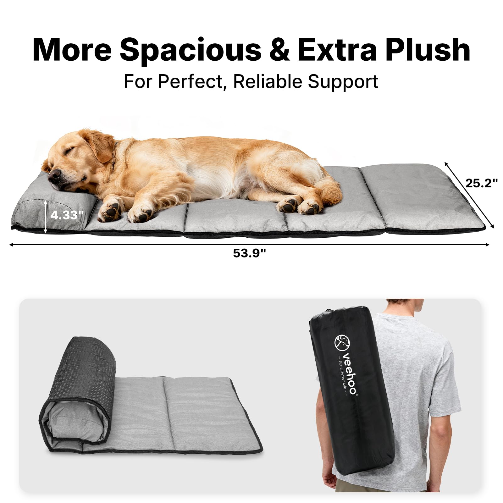 Extensor de asiento Veehoo que amplia el espacio para el perro en coche.