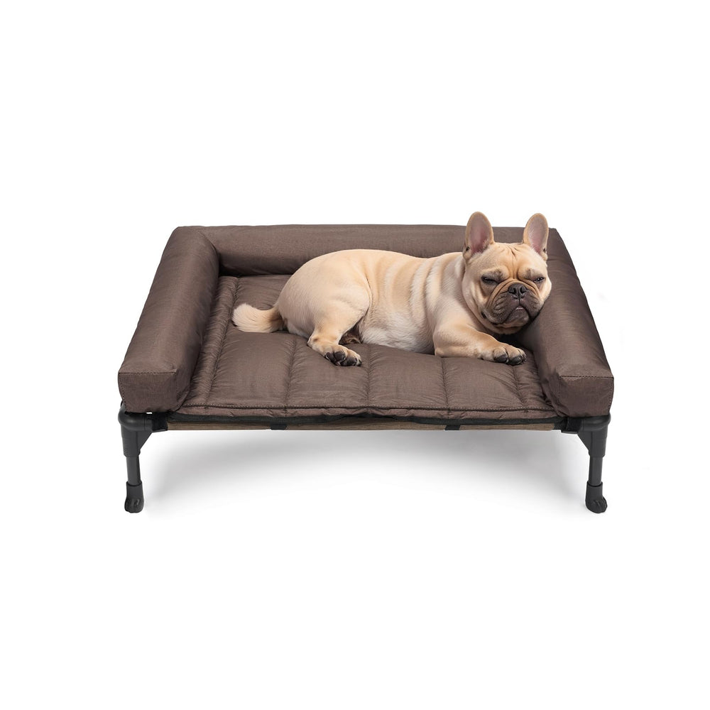 Veehoo cama-perro-elevada-bolster-removible ofrece soporte cómodo para dormir