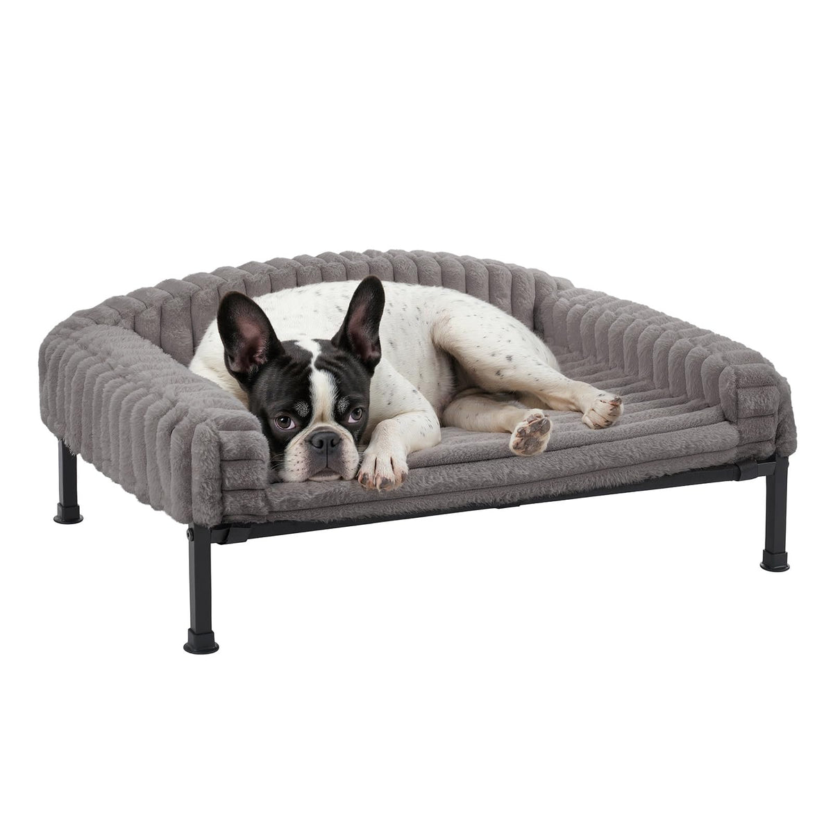 Cama para perros Veehoo elevada con cojín ortopédico para articulaciones y descanso cómodo.