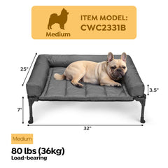 Cama Veehoo elevada con malla Teslin transpirable para ventilación continua