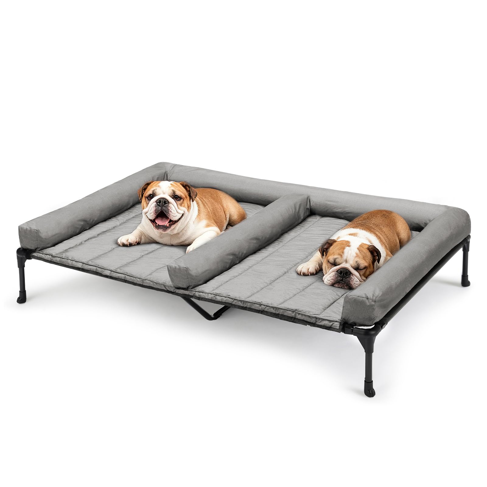 Cama doble elevada de Veehoo para dos perros medianos, descanso cómodo