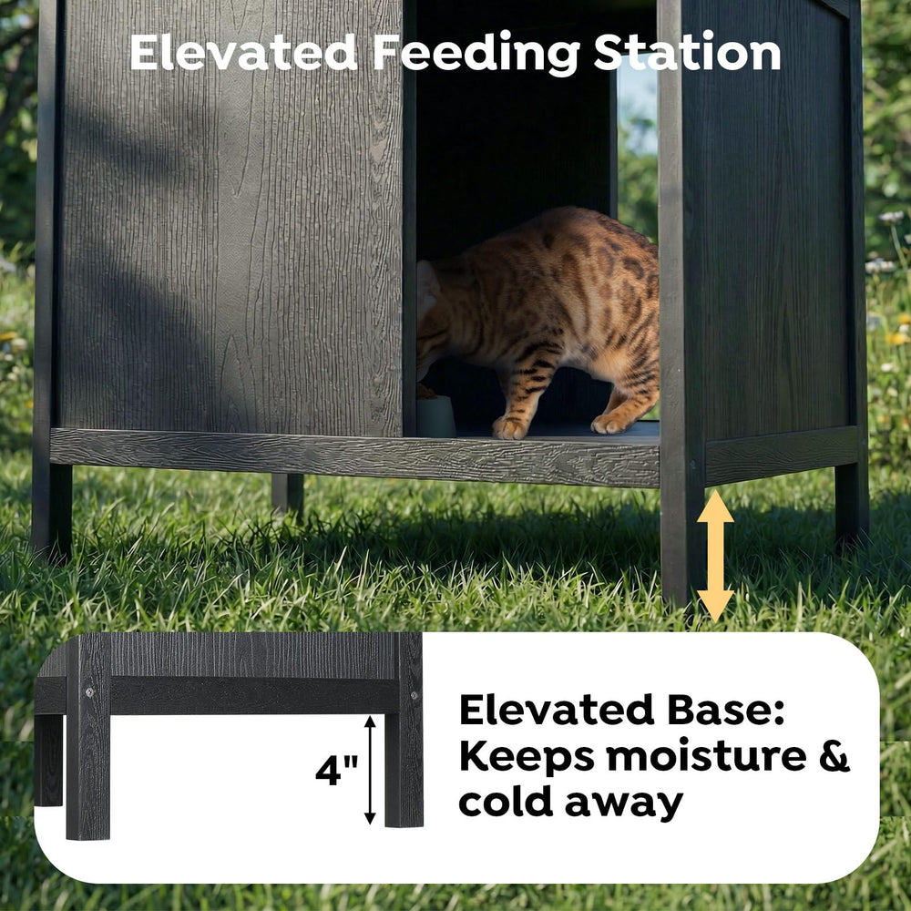 Veehoo plataforma elevada alimentación, mantiene kibble y agua alejados de la humedad.