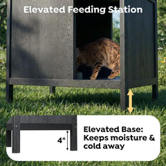 Veehoo plataforma elevada alimentación, mantiene kibble y agua alejados de la humedad.