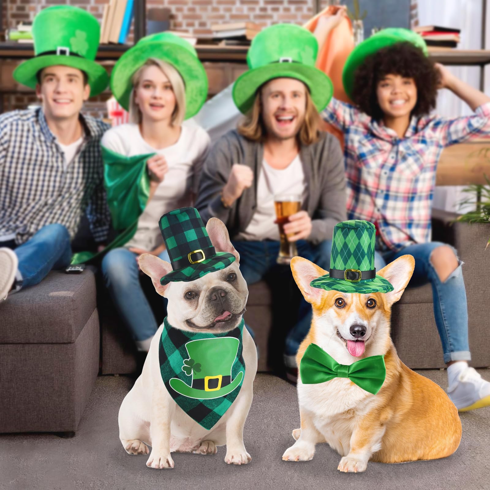 Vehomy conjunto San Patricio para mascotas, ideal para eventos y celebraciones.