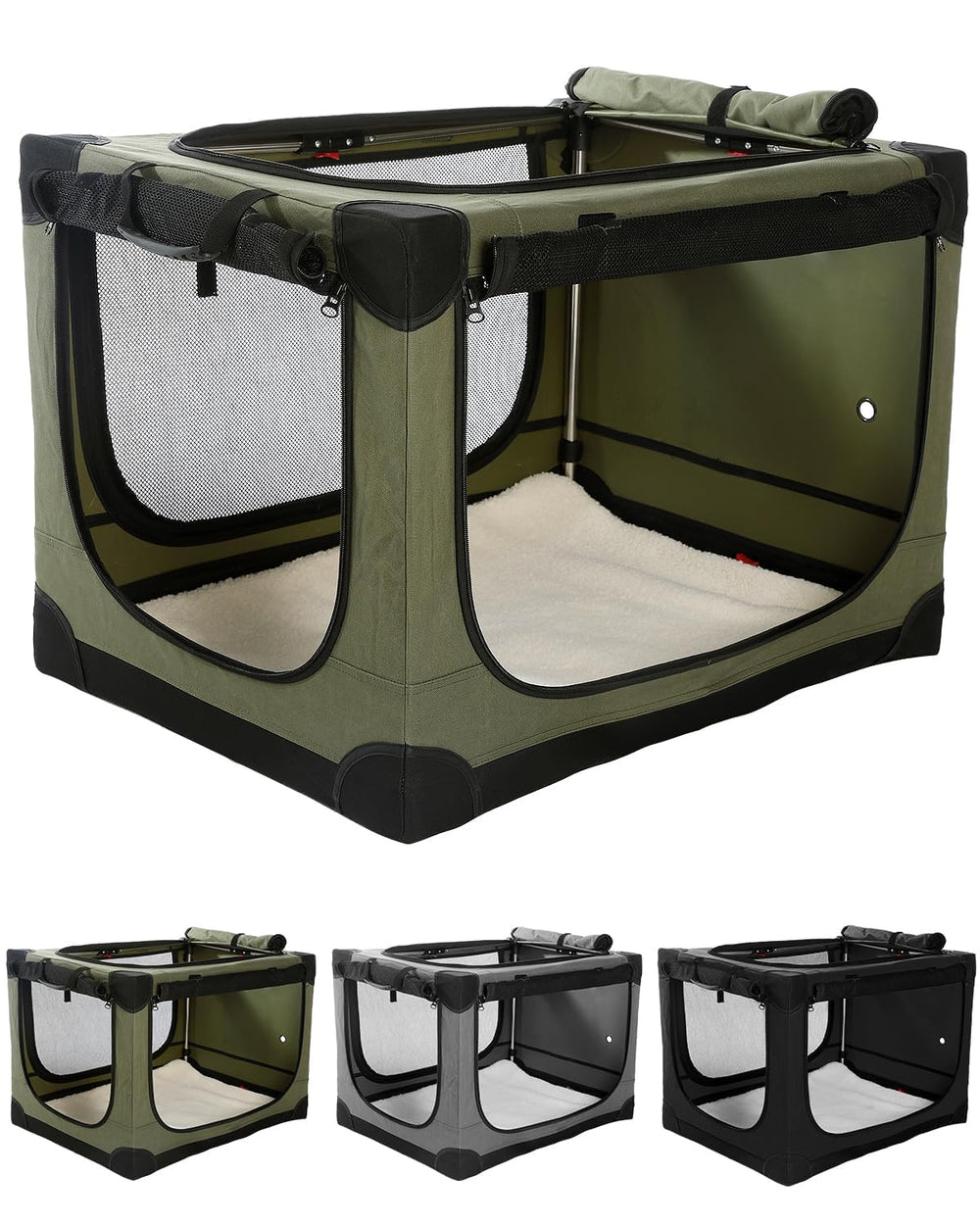 Veraste jaula plegable para perro mediano, ideal para viajes y almacenamiento compacto.