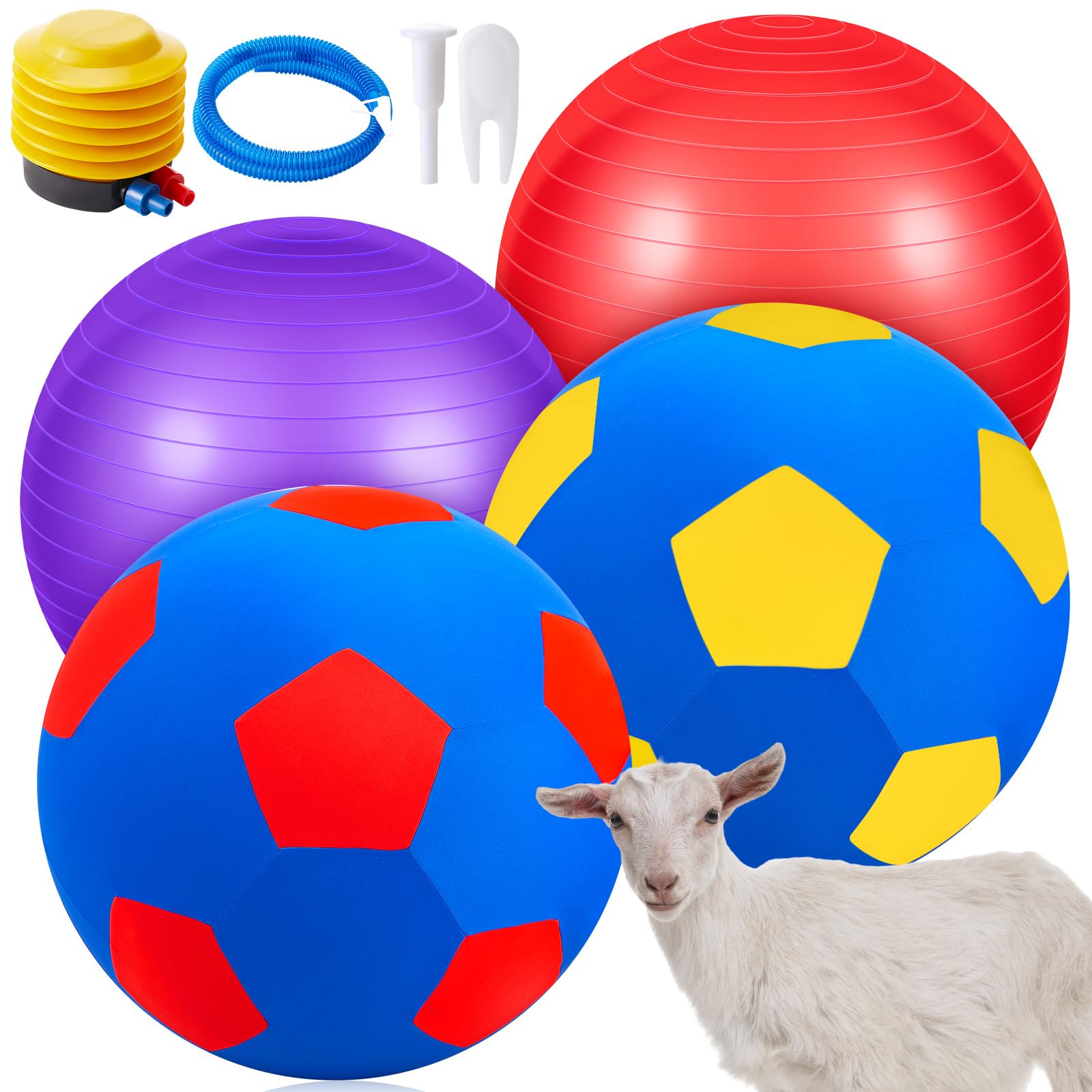 VercanMonth bola para cabras roja y morada para juego al aire libre y entrenamiento