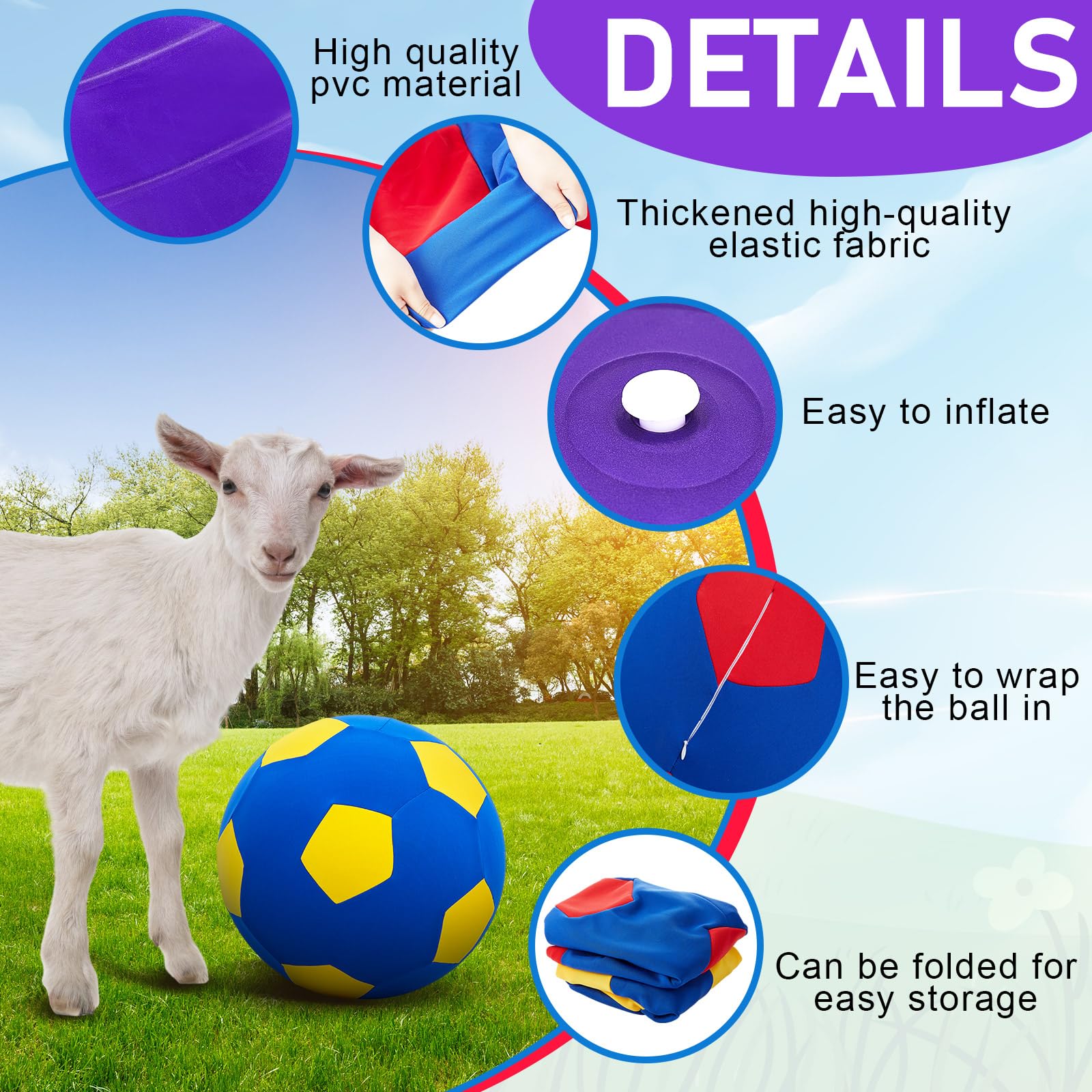 VercanMonth juego exterior para cabras en pastizales amplios