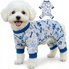 Vet-Approved pijama calmante para perros, vista frontal, cómodo para descanso diario.