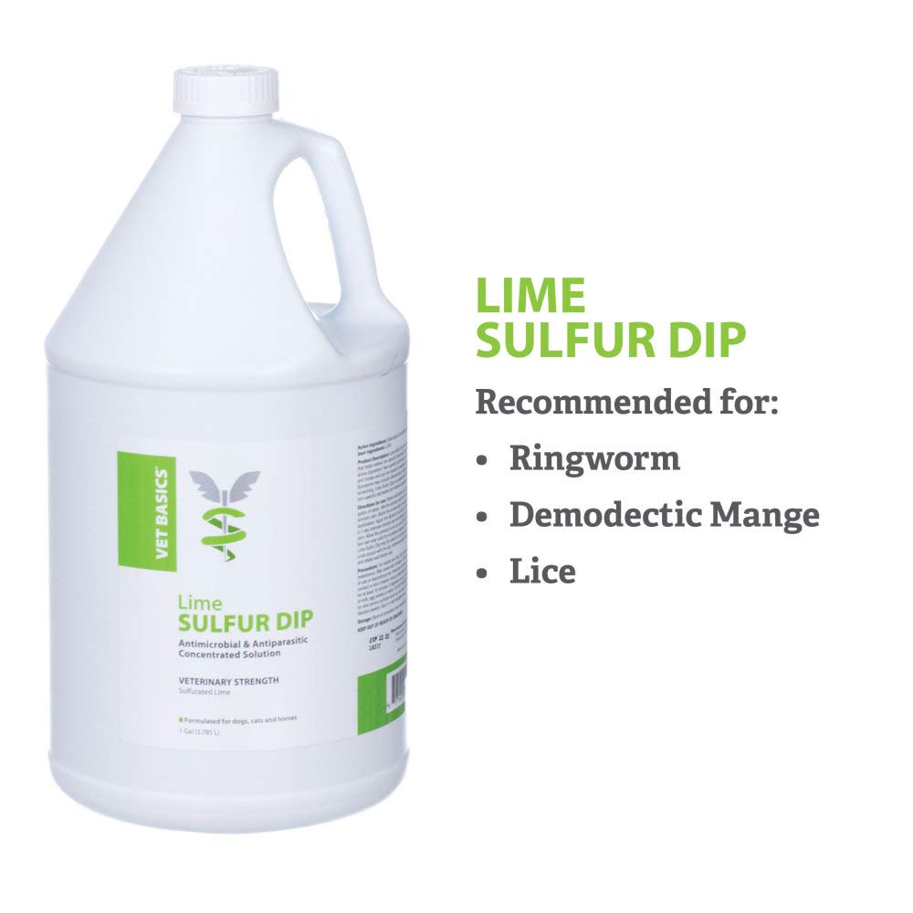 Vet Basics Lime Sulfur Dip, cuidado de la piel en entornos con varias mascotas.