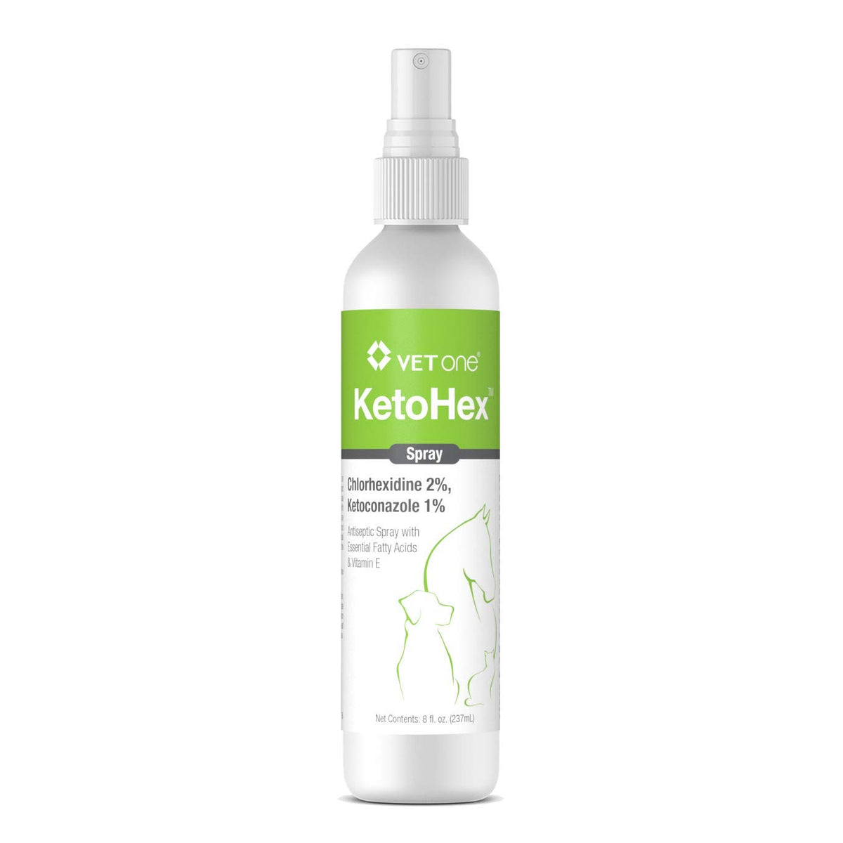 Vet One Ketohex Aerosol: botella de 8 onzas lista para uso veterinario diario