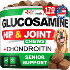 Vet Promise Glucosamina Avanzada para Perro, paquete del producto, movilidad mejorada