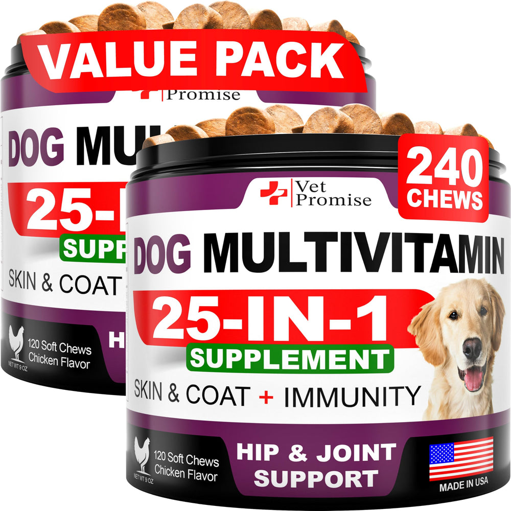 Vet Promise multivitamínicos para perros, dos-pack botellas para apoyo general de la salud