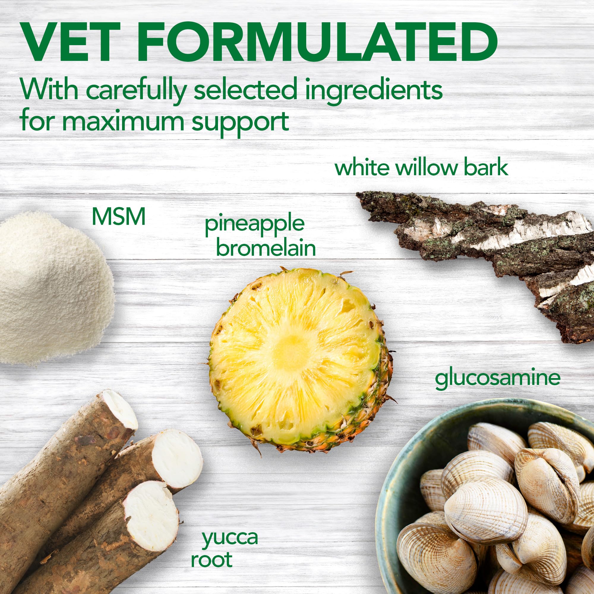 Vet’s Best: ingredientes como glucosamina para el soporte de articulaciones.