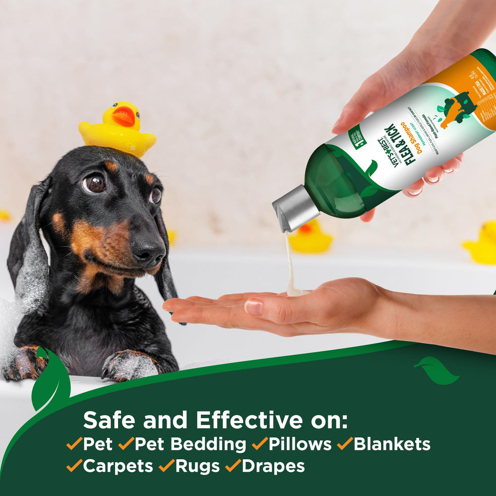 Post-bath coat appears nourished and healthy with Vet's Best.