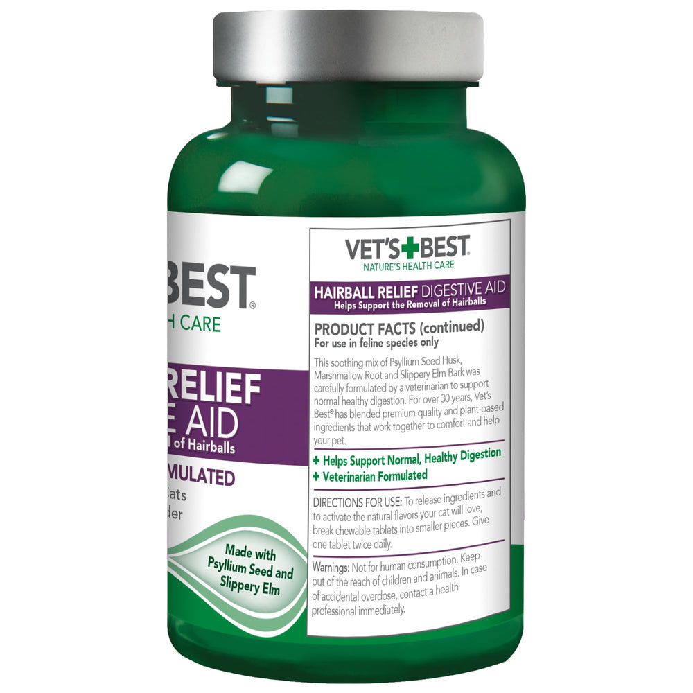 Vet's Best tabletas masticables sabor pollo para gatos de interior.