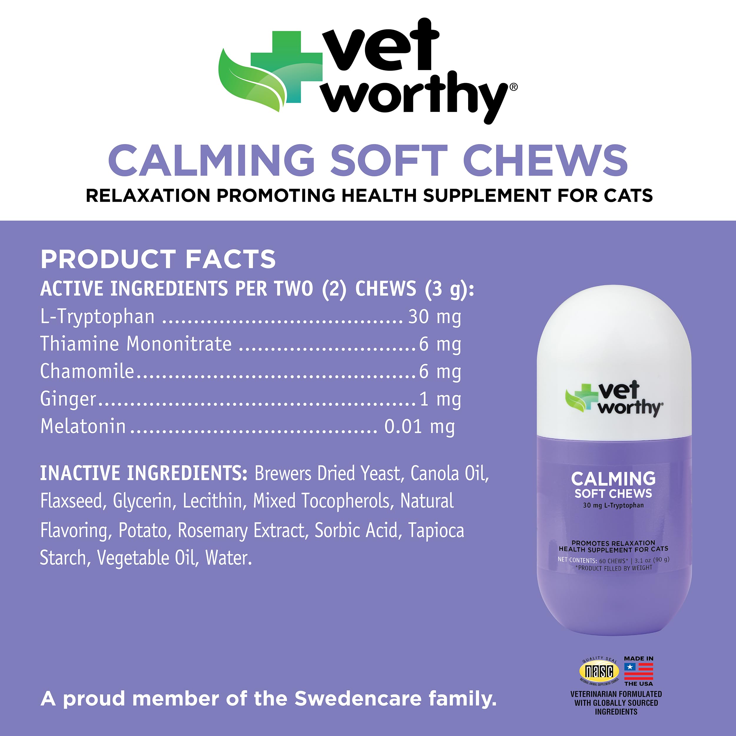 Vet Worthy gomitas calmantes para gatos, útiles en cambios de rutina y nuevas experiencias.