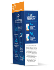 Ingredientes clave de Vetality Twist-Lick gel para limpieza dental suave.