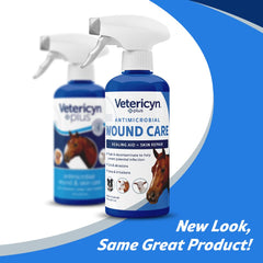 Salud de la piel de caballo con Vetericyn Plus, alivio suave de irritaciones.
