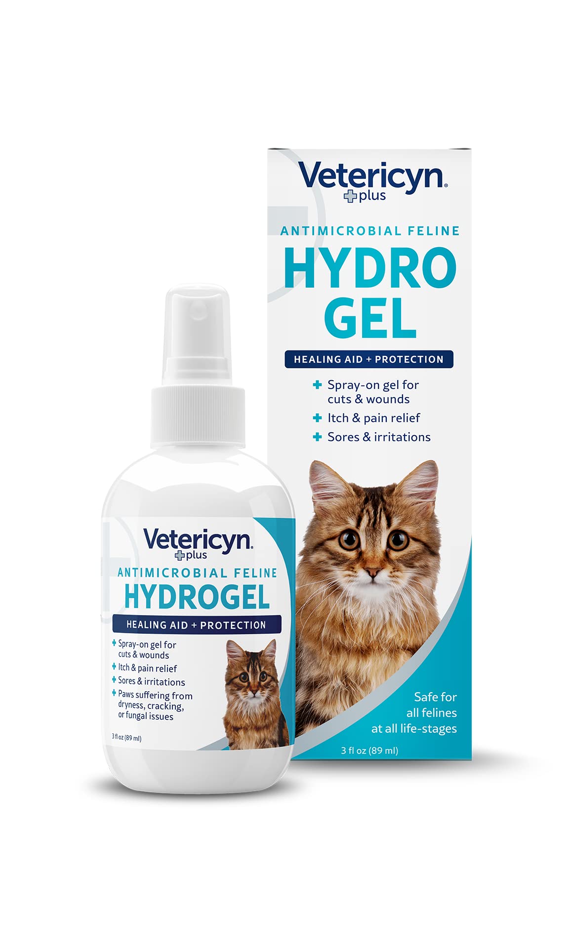 Vetericyn Plus hidrogel para heridas de gato con aplicador para uso suave