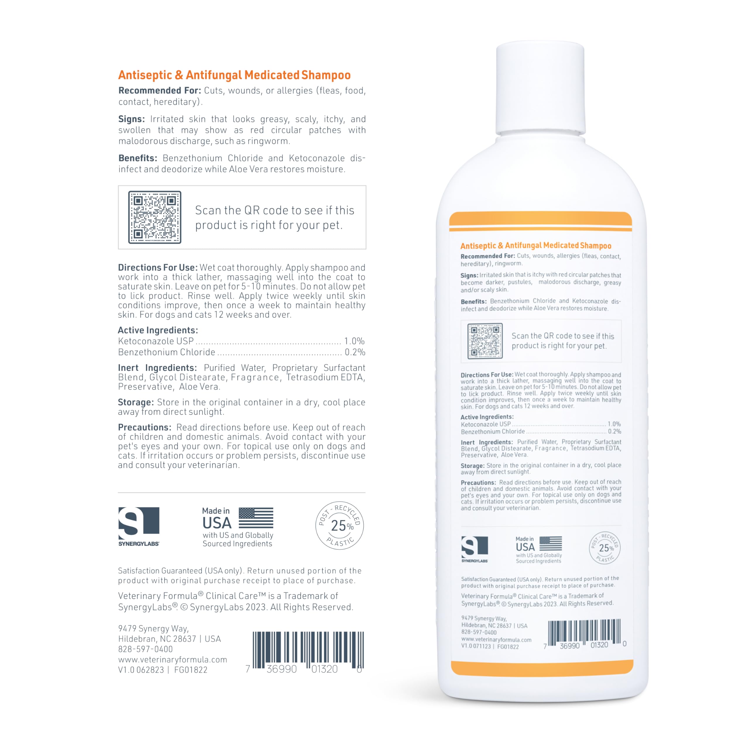 Veterinary Formula Clinical Care champú para piel sensible, mejora la barrera cutánea con uso regular