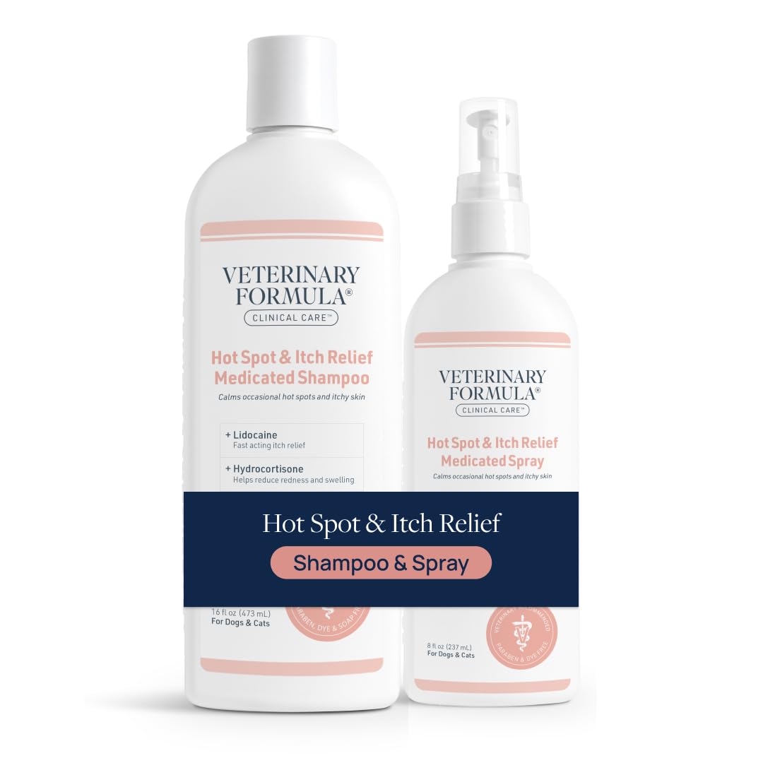 Veterinary Formula Clinical Care champu para zonas irritadas, alivio suave para piel sensible.