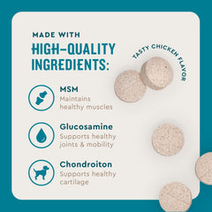 VetIQ glucosamina, condroitina y MSM, ingredientes para la salud articular.