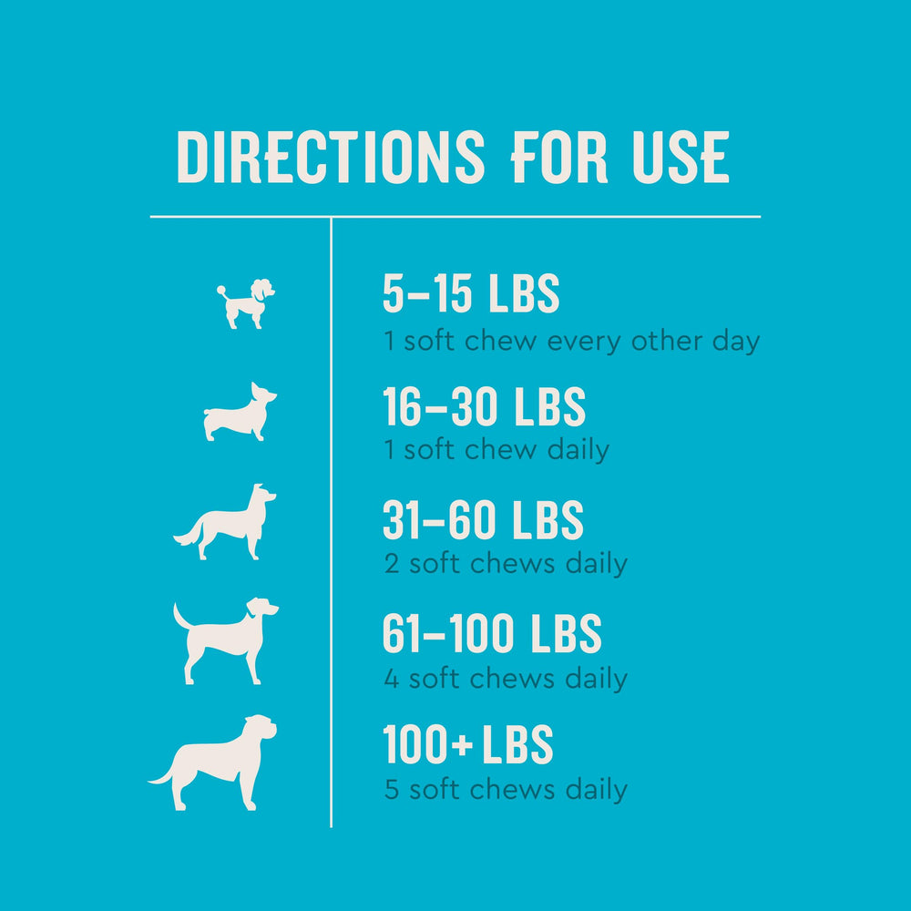 VetIQ calmantes para perros, masticables útiles durante tormentas para manejo calmado.