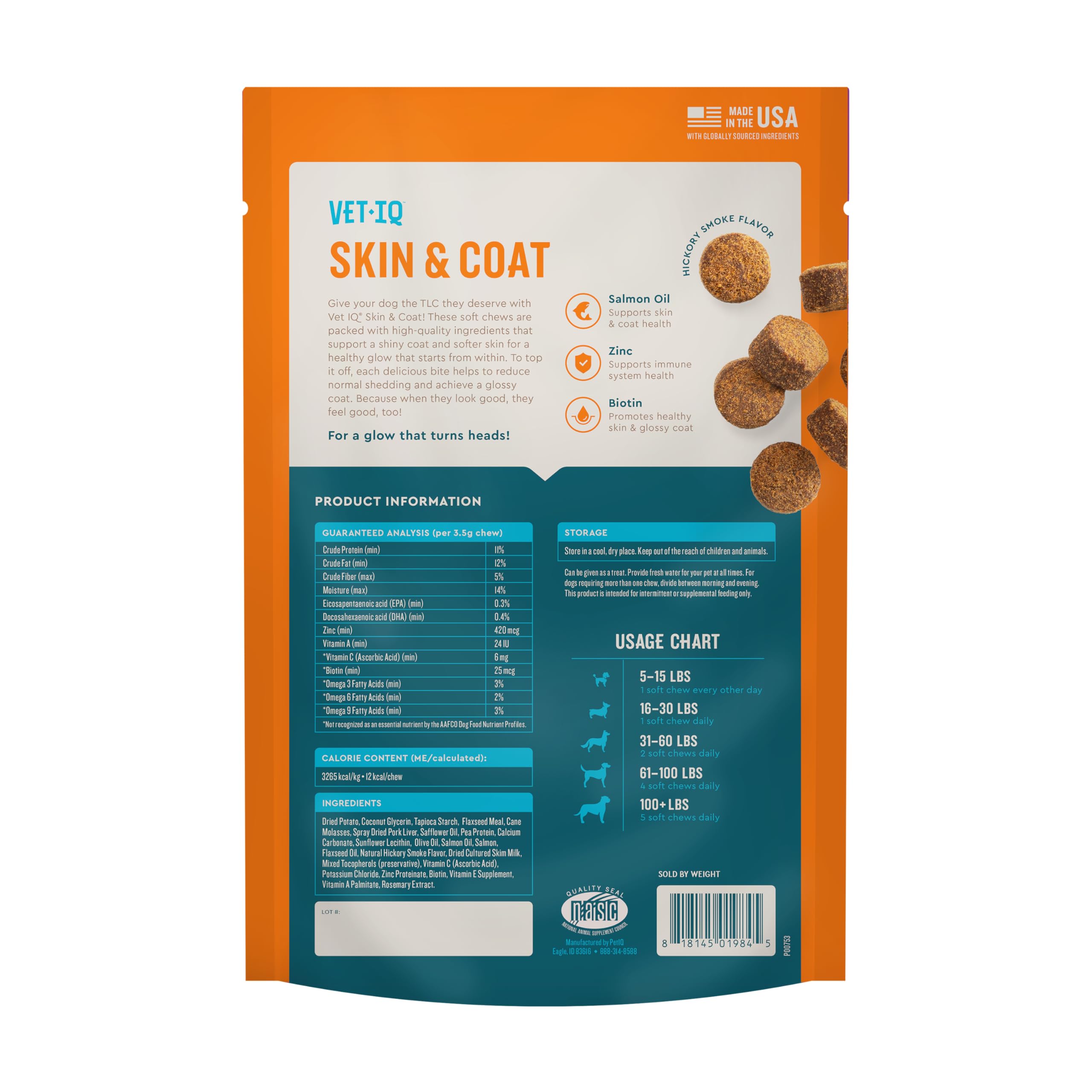 VetIQ: omega 3-6-9 para pelaje vibrante.