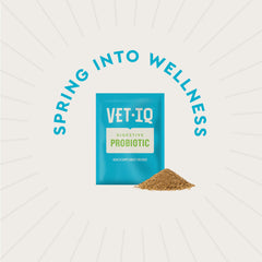 VetIQ probiotic dog powder on-food topper adds flavor while supporting digestion.