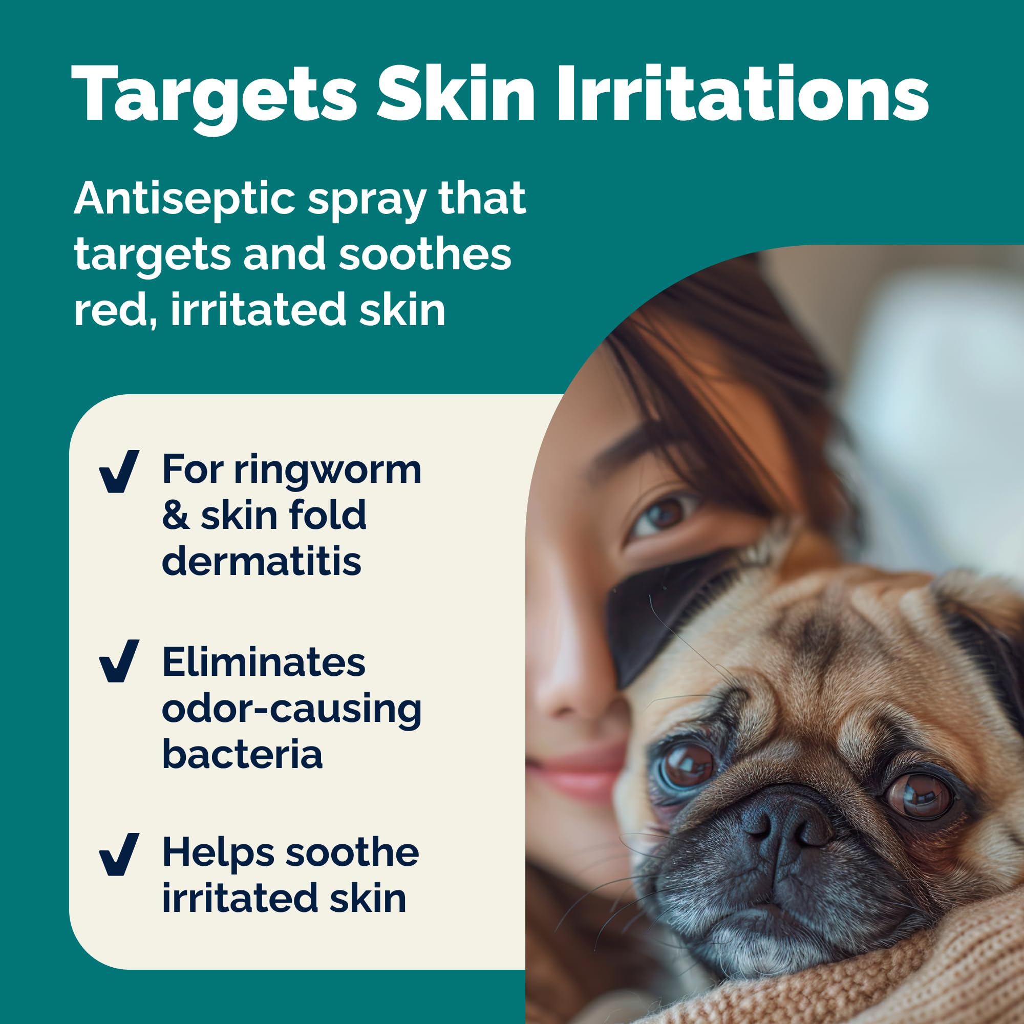 Aloe vera calmante en Dermabliss para la piel del perro.
