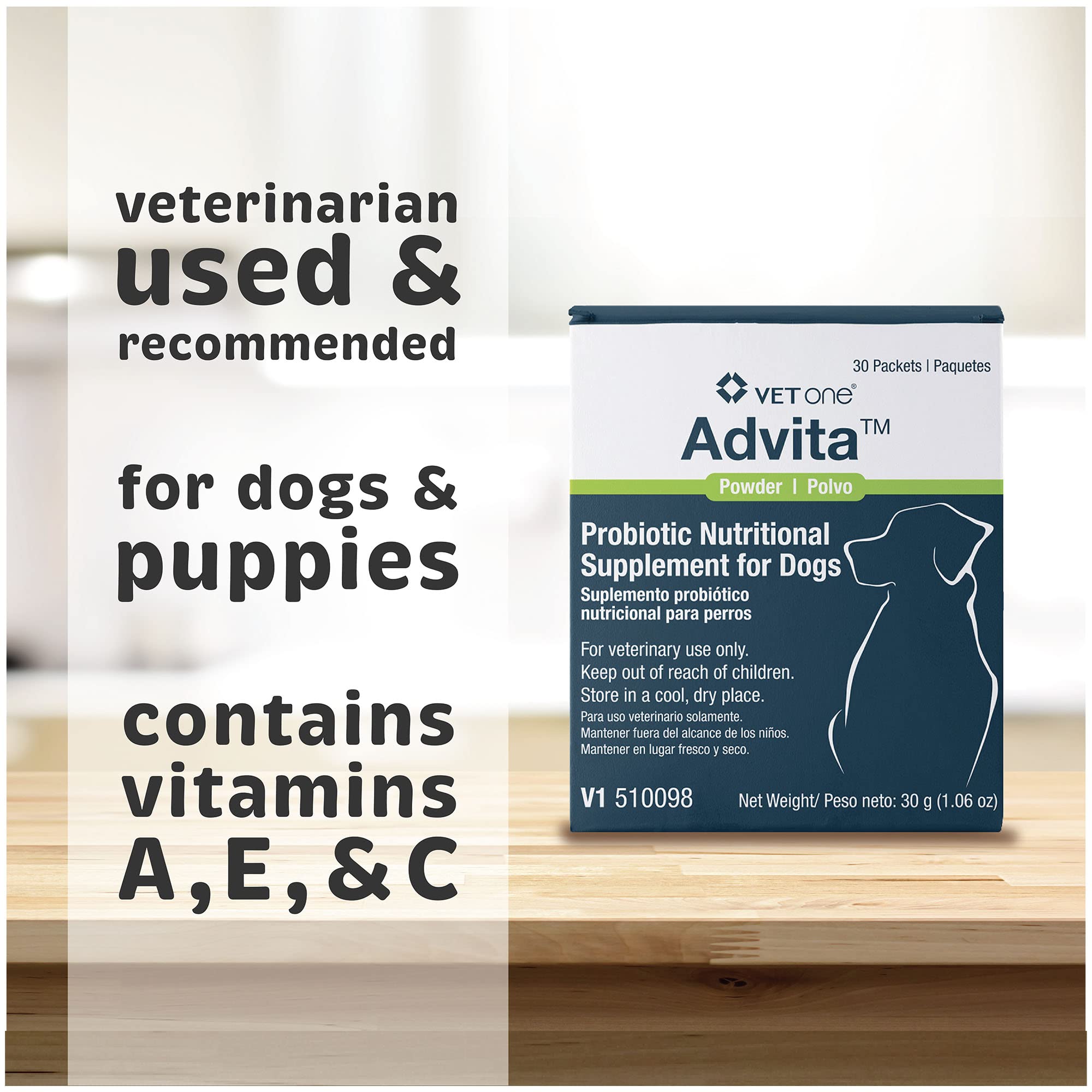 VetOne Advita, sobre en mano, dosis fácil para digestión