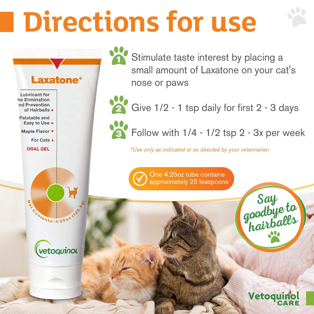 Gato disfruta sabor arce con Laxatone