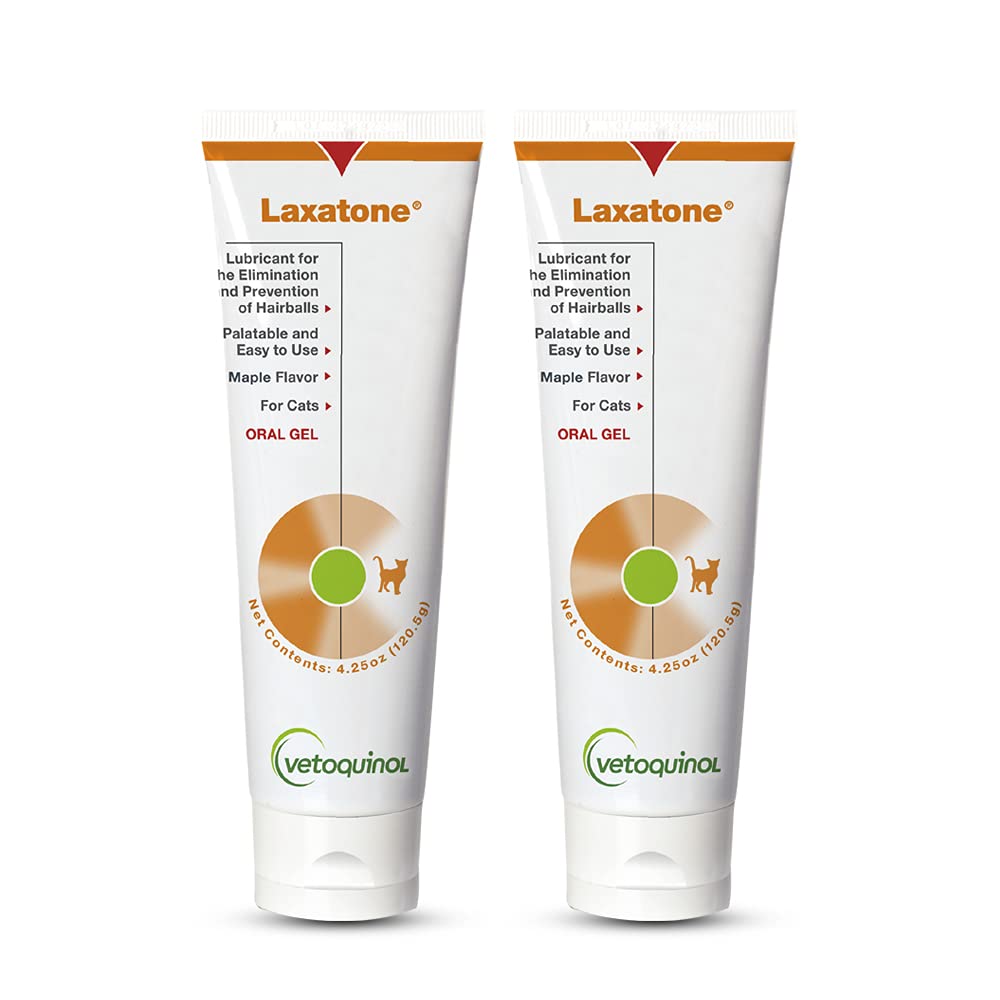 Vetoquinol Laxatone gel para gatos, empaque doble y manejo cómodo.