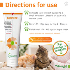 Laxatone gel para gatos, textura viscosa que facilita el paso de pelos.